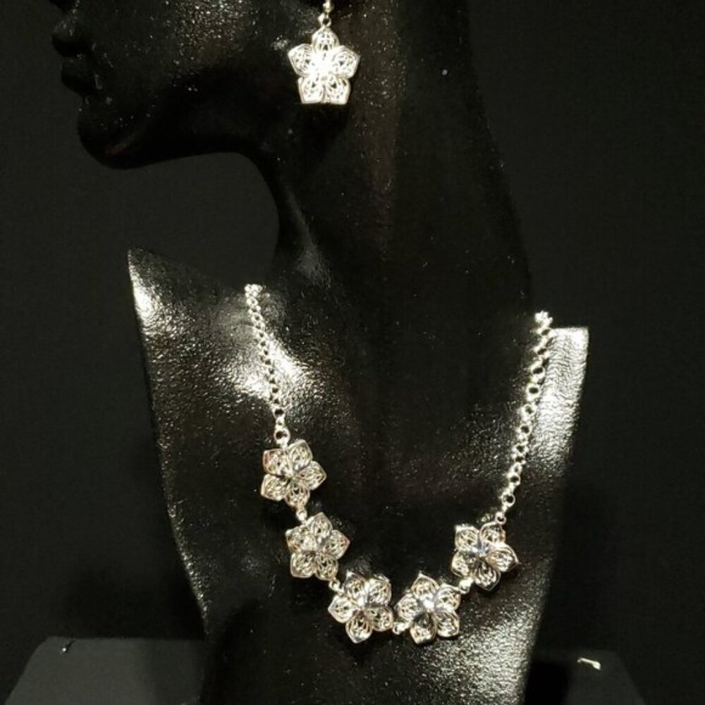 Sterling Silver Necklace & Earrings